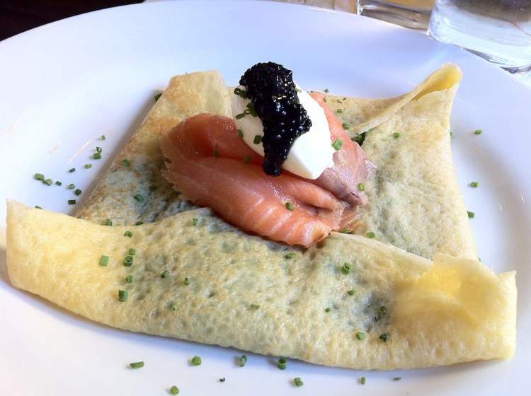 Smoked Salmon and Creamed Spinach Crepe