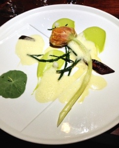 Lobster & Asparagus Amber Tulip, Saffron & Mouclade