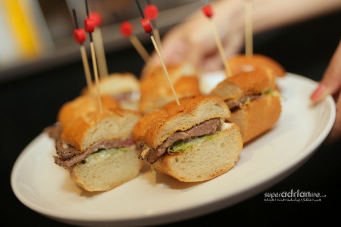 Enjoy these mini steak burgers during happy hour when visiting for drinks.